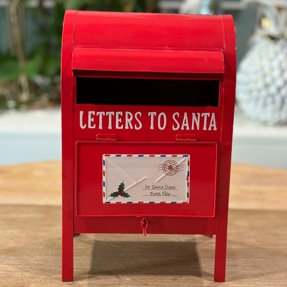 Letters to Santa Metal Christmas Home/Office Decor Mailbox 13"H - Picture 1 of 6